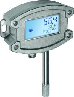 Aufputzfeuchtefühler / Außenfeuchtefühler HYGRASGARD AFTF-20-U VA LCD, mit LCD-Anzeige, mit Metall-Sinterfilter - S+S Regeltechnik