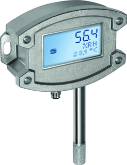 Aufputzfeuchtefühler / Außenfeuchtefühler HYGRASGARD AFTF-20-U VAQ LCD, mit LCD-Anzeige, mit Metall-Sinterfilter - S+S Regeltechnik