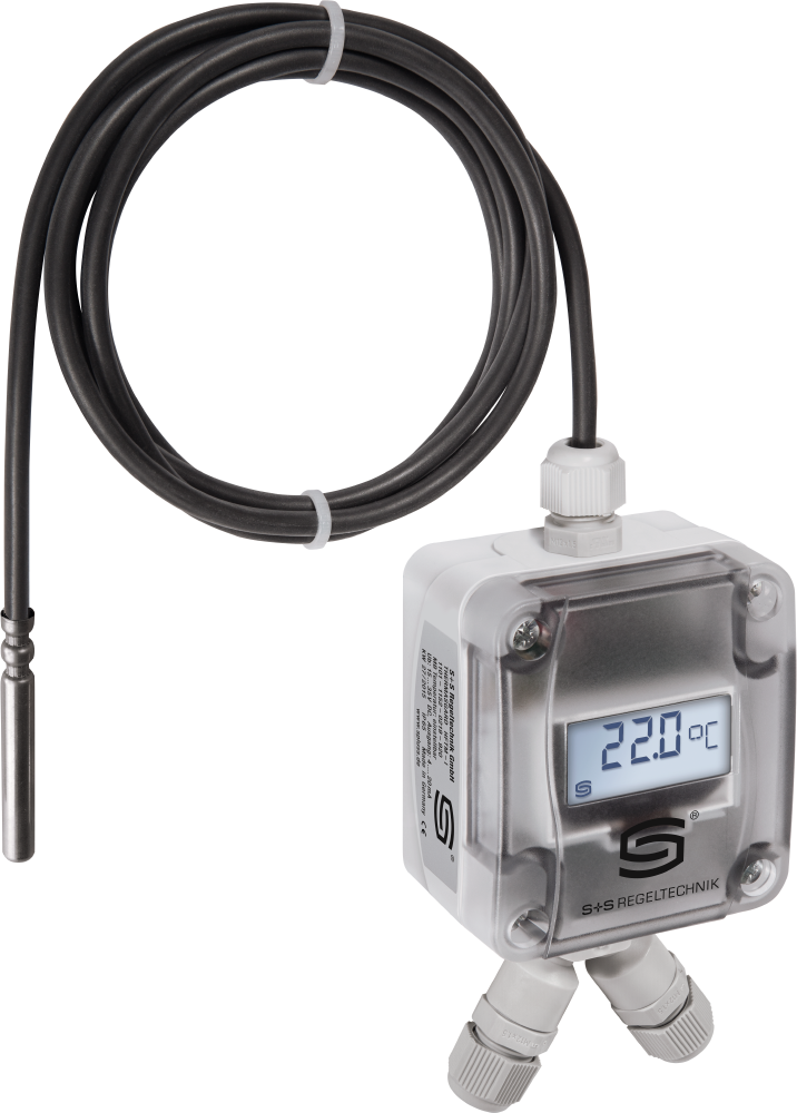 Hülsenfühler mit Temperaturmessumformer THERMASGARD HFTM-Modbus LCD, mit LCD-Anzeige - S+S Regeltechnik