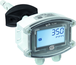 Kanalfühler für Feuchte, Temperatur, Luftgüte und CO2 AERASGARD KFTM-CO2-Modbus LCD, mit LCD-Anzeige, mit Kunststoff-Sinterfilter - S+S Regeltechnik
