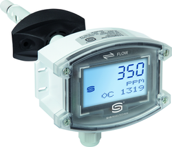 Kanalfühler für Feuchte, Temperatur, Luftgüte und CO2 AERASGARD KFTM-LQ-CO2-W LCD, mit LCD-Anzeige, mit Kunststoff-Sinterfilter - S+S Regeltechnik