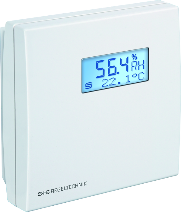Raumfeuchtefühler HYGRASGARD RFF-I LCD, mit LCD-Anzeige, mit Metall-Sinterfilter - S+S Regeltechnik