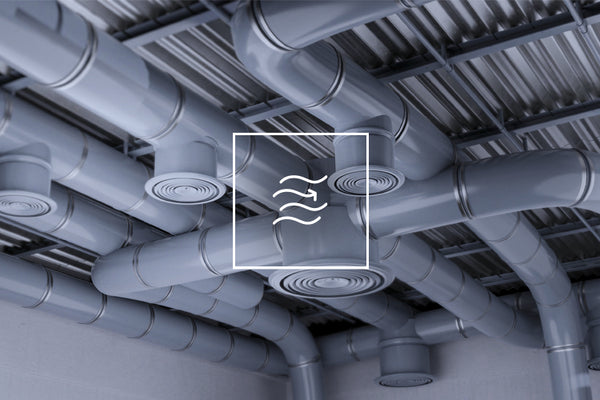 Darstellung des Lüftungssystems an der Decke