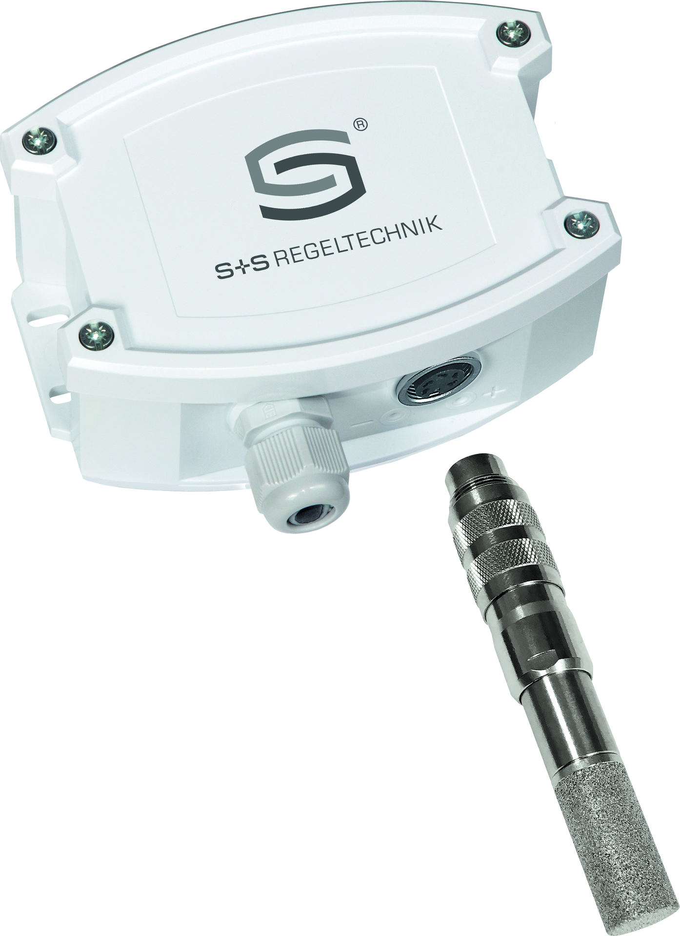 HYGRASGARD AFTF-25-U, mit geöffneter Abdeckung, mit Metall-Sinterfilter - S+S Regeltechnik