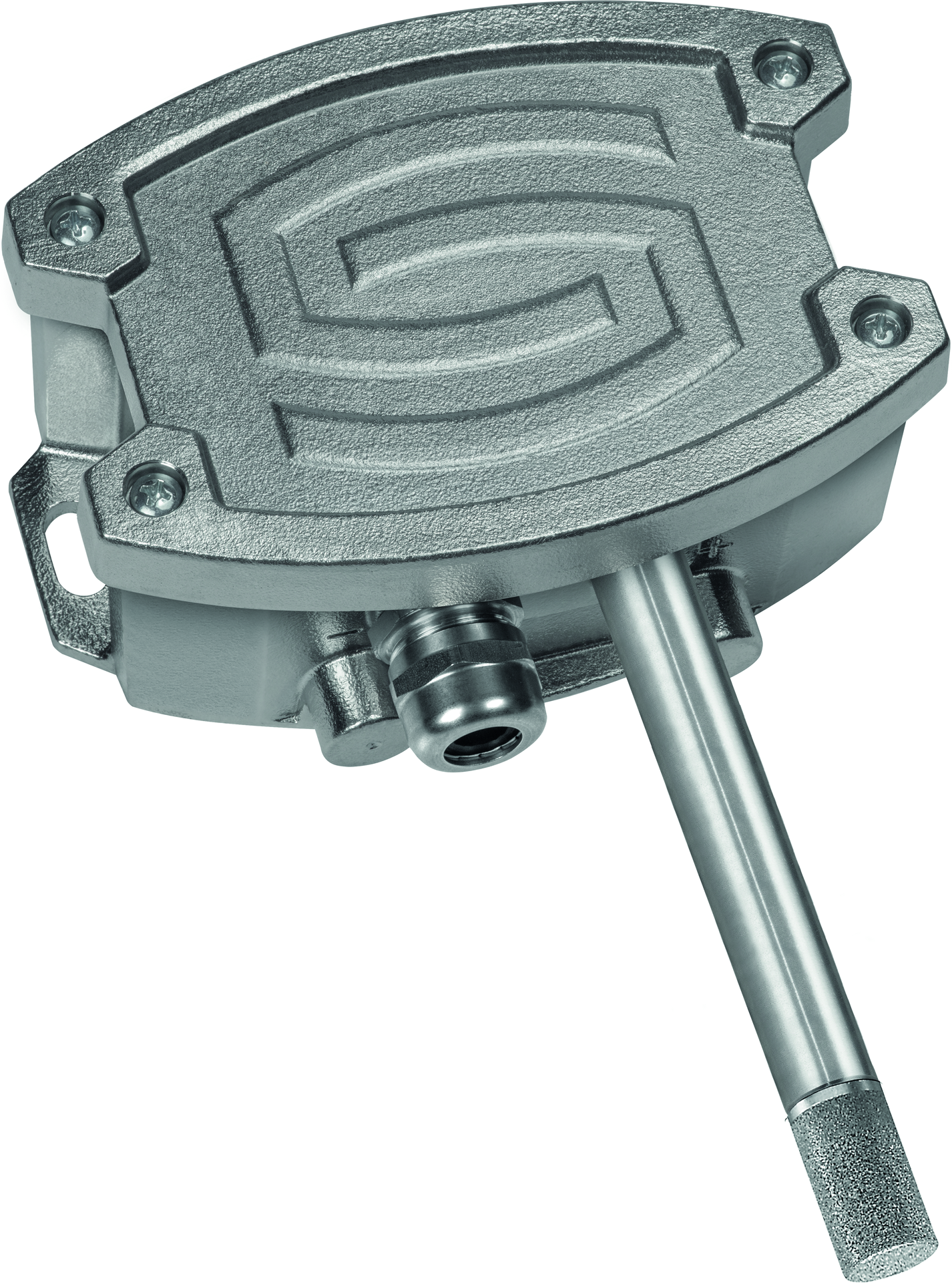 HYGRASGARD AFTF-20-I VA, mit geöffneter Abdeckung, mit Metall-Sinterfilter - S+S Regeltechnik