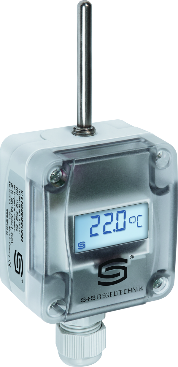 Außentemperatur- / Feuchtraumtemperaturmessumformer THERMASGARD ATM2-I LCD, mit LCD-Anzeige - S+S Regeltechnik