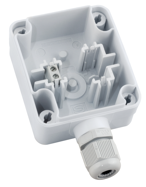 Geöffneter Temperaturfühler mit Anschlussklemmen