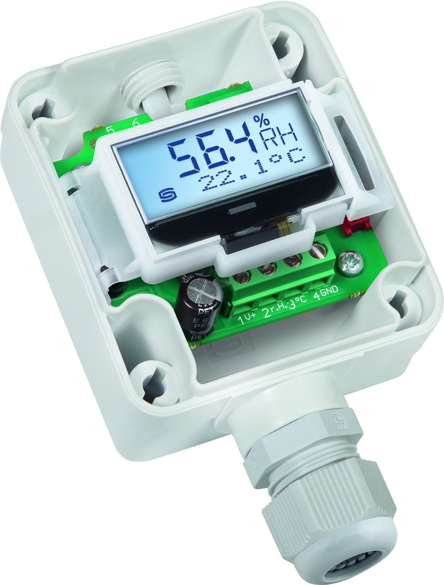 HYGRASGARD DFTF-I LCD, mit LCD-Anzeige, mit Sinterfilter - S+S Regeltechnik