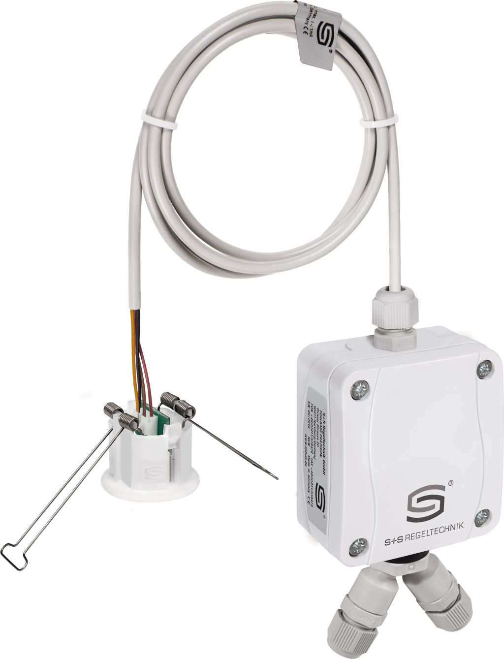 Deckeneinbau-Feuchte- und Temperaturfühler HYGRASGARD DFTF-Modbus, mit Metall-Sinterfilter - S+S Regeltechnik