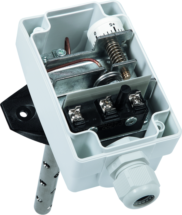 THERMASREG FST-K HR, mit geöffneter Abdeckung - S+S Regeltechnik