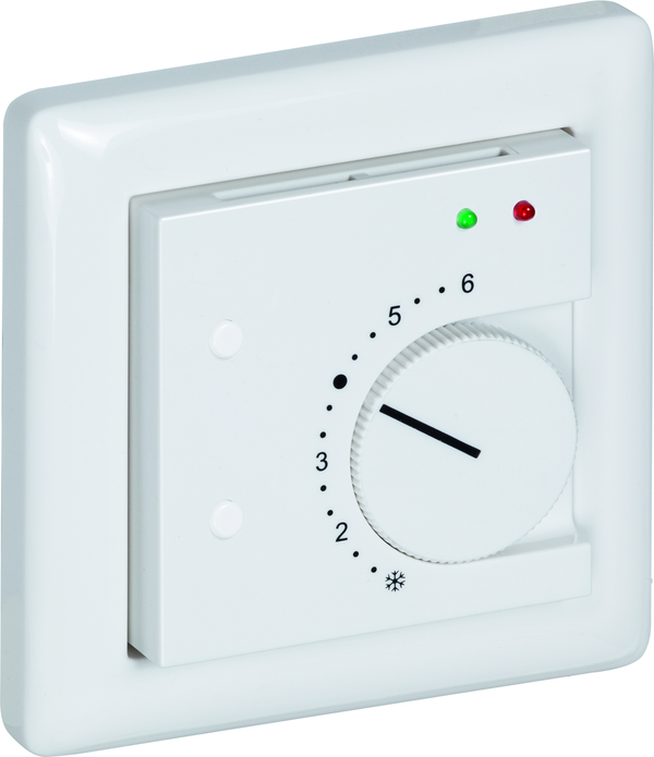 Raumtemperaturfühler mit Bedienelementen im Flächenschalterprogramm THERMASGARD FSTF NTC1,8K P 2L 2T - S+S Regeltechnik