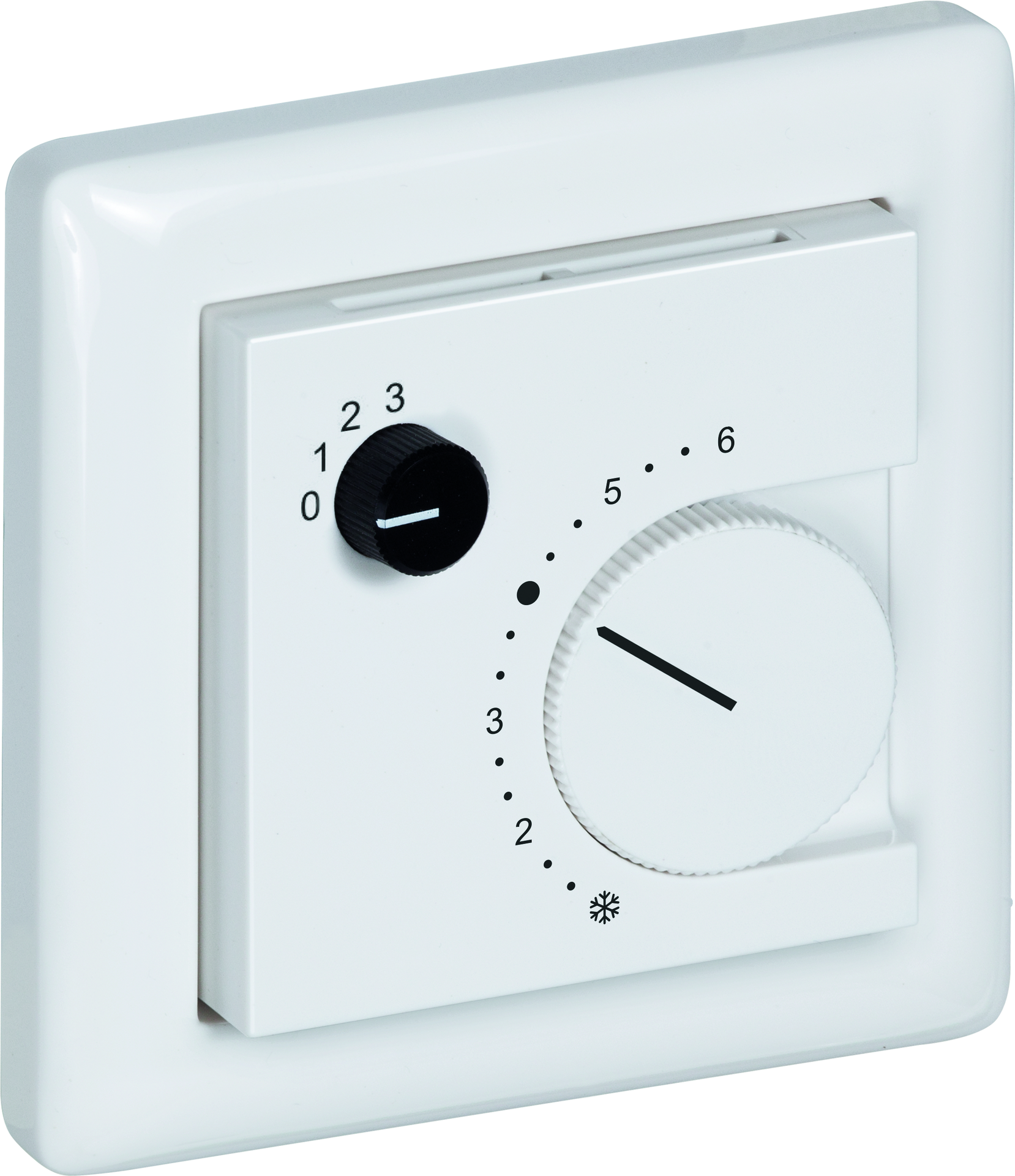 Raumtemperaturfühler mit Bedienelementen im Flächenschalterprogramm THERMASGARD FSTF NTC10K (B=3695K) P D4 - S+S Regeltechnik