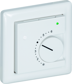 Raumtemperaturfühler mit Bedienelementen im Flächenschalterprogramm THERMASGARD FSTF LM235Z P L T - S+S Regeltechnik