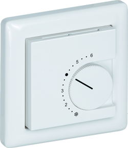 Raumtemperaturfühler mit Bedienelementen im Flächenschalterprogramm THERMASGARD FSTF NiTK P - S+S Regeltechnik