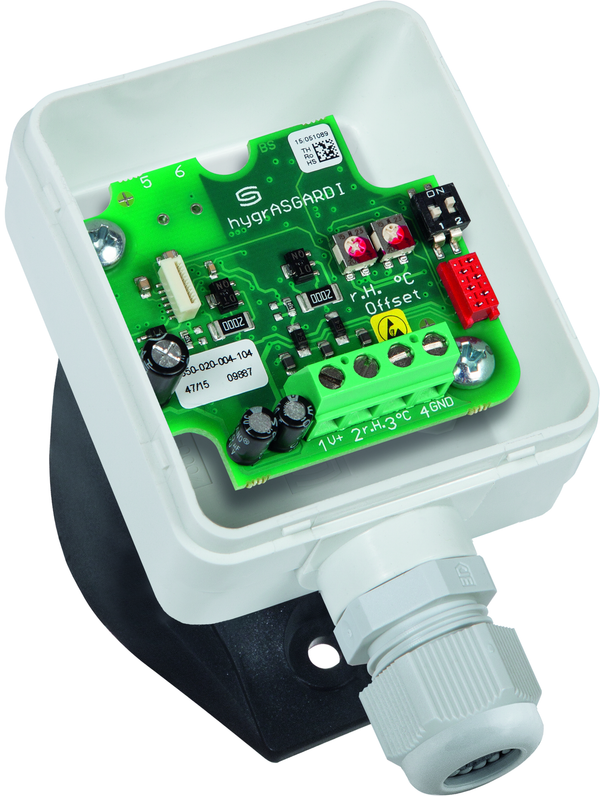 HYGRASGARD KFF-SD-I, mit geöffneter Abdeckung, mit Sinterfilter - S+S Regeltechnik