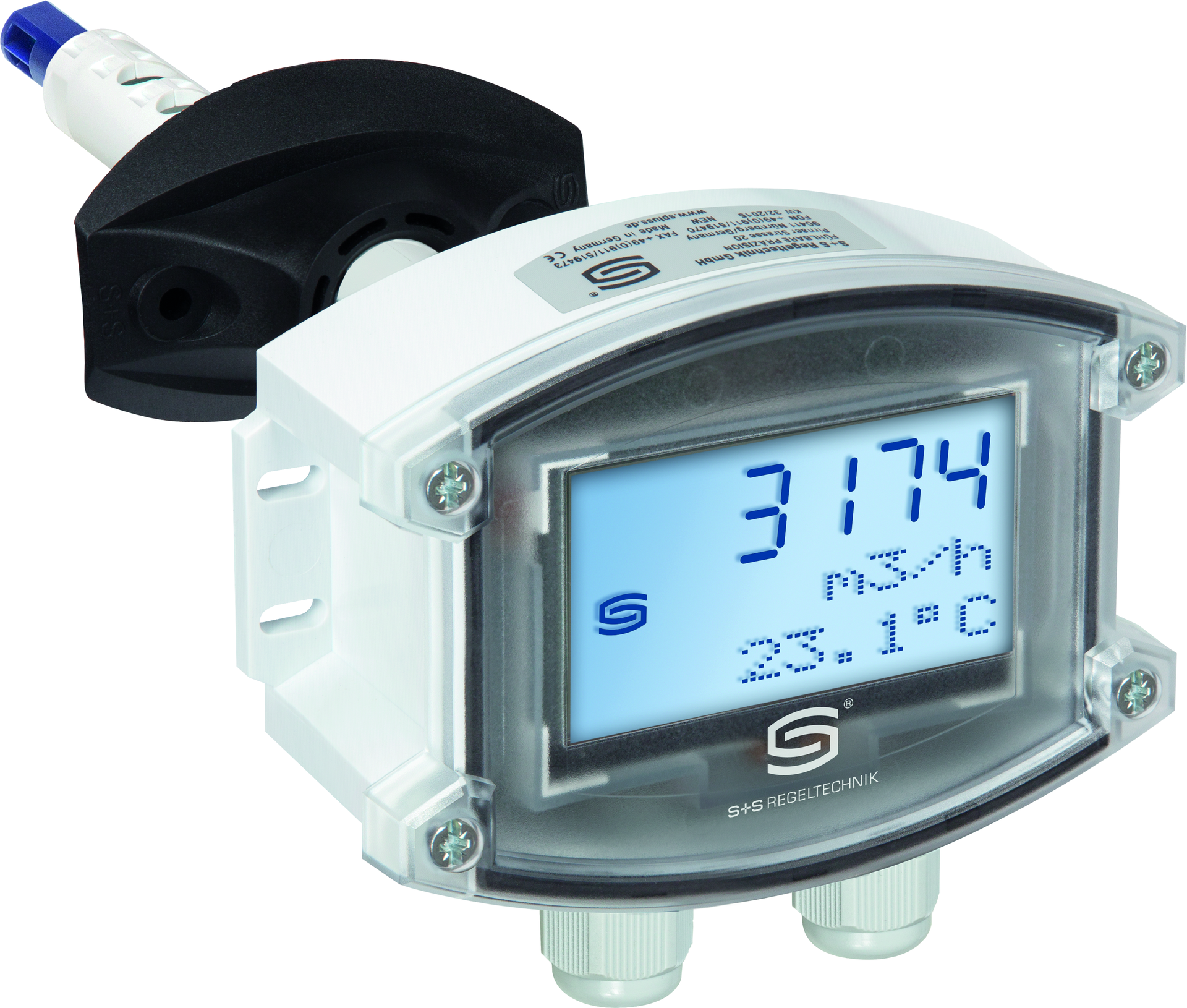 Strömungswächter RHEASGARD KLGFVT-Modbus LCD, mit LCD-Anzeige - S+S Regeltechnik