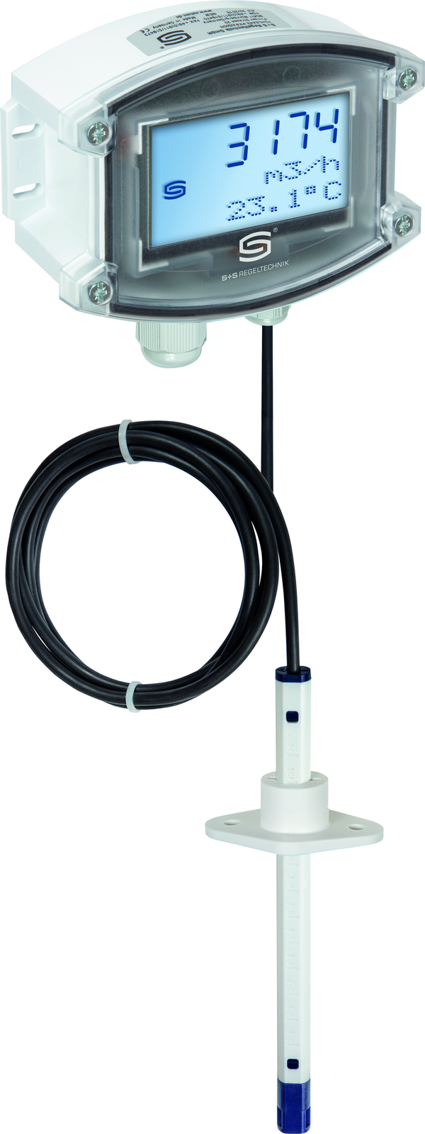 Luftstromwächter RHEASREG PLGF-U LCD, mit LCD-Anzeige - S+S Regeltechnik