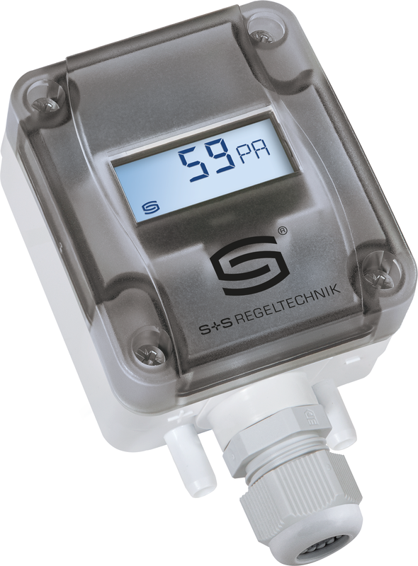 Differenzdrucksensor mit Display und geschlossenem Gehäuse