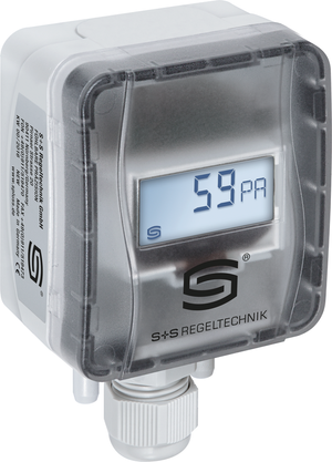 Differenzdrucksensor mit Display im geschlossenen Gehäuse