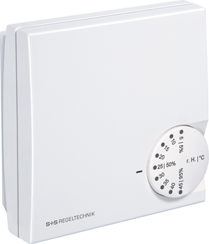 Raum-Hygrothermostat mit geschlossenem Gehäuse und Einstellrad