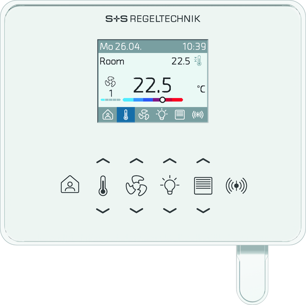 RYMASKON® RYM 1441C-RH-VOC-WMOD-BL room control device for heating and cooling adjustment.