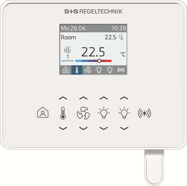 RYMASKON® RYM 1441C-RH room controller with digital display for heating and cooling control.