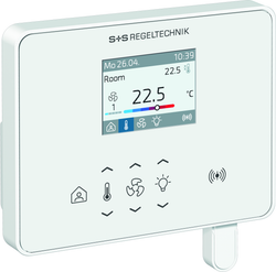 RYMASKON® RYM 1441C-RH-CO2-VOC-WMOD-L Raumsteuerung mit digitalem Display zur Heizungs- und Kühlungskontrolle.