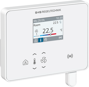 WIRELESS Raumregler in Gesamtansicht mit Display