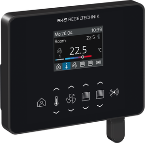 WIRELESS Raumregler in Gesamtansicht mit Display