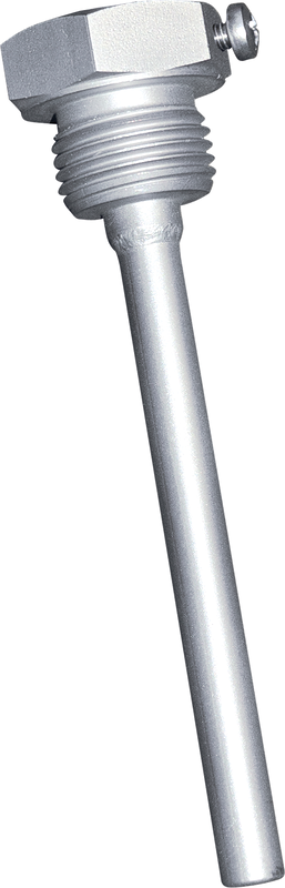 Tauchhülse aus Edelstahl mit Anschlusskopf und Gewinde